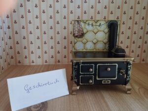 Miniaturofen "Geschirrtuch" ohne Zubehör 1:12 für das Puppenhaus
