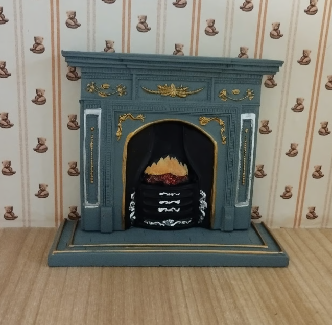Kamin blau gold