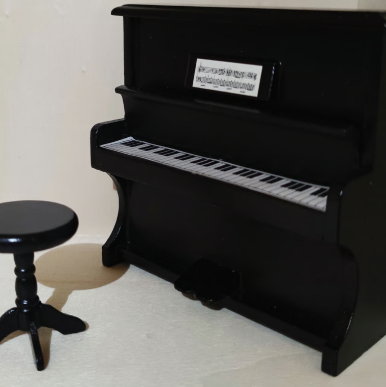 Klavier mit Hocker schwarz