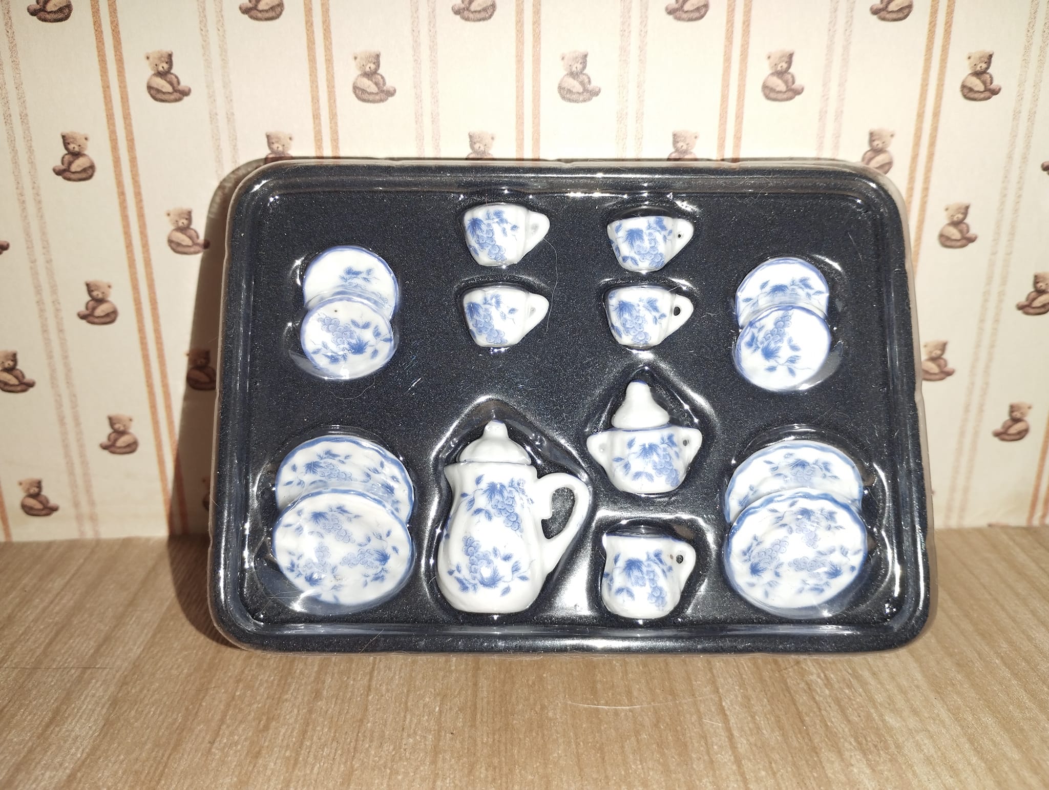 Tee-Kaffeeservice 15teilig blauweiss