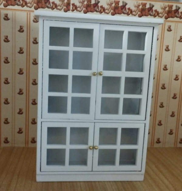 Vitrine in weiss 1:12 für das Puppenhaus