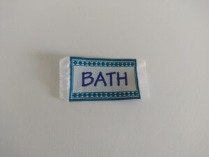 Fußmatte "Bath" in blau/weiß Miniatur
