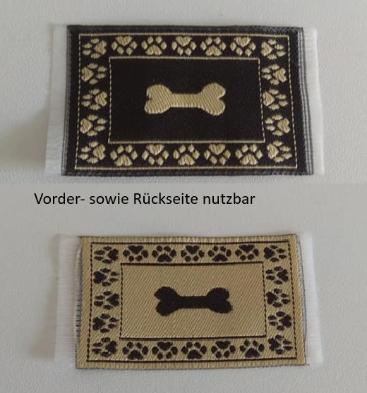 Fußmatte “Knochen” in braun/weiß Miniatur Vorder- und Rückseite