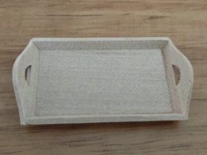 Holztablett für das Puppenhaus 1:12