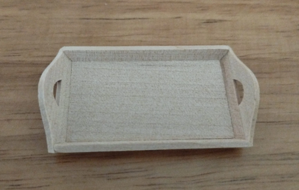 Tablett aus Holz oder Metall 1:12 für das Puppenhaus