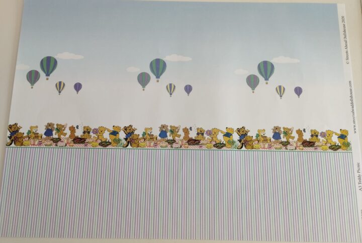 Tapete Luftballon Kinderzimmer für das Puppenhaus Miniatur