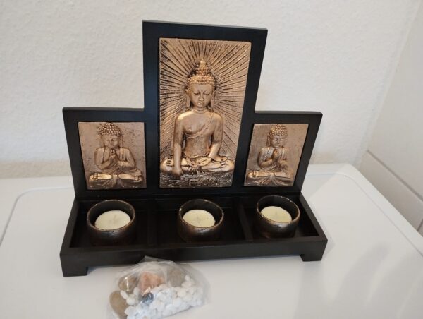 Buddha-Set mit Teelichtern