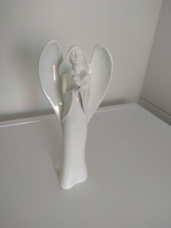 Engel weiß lasiert, 23 cm, Dekoration