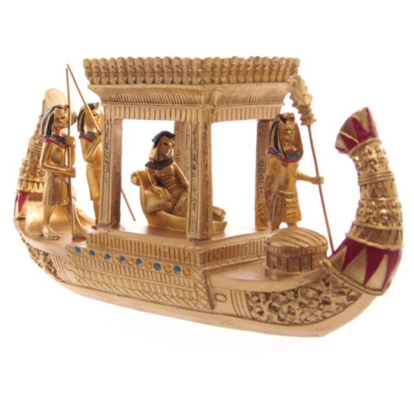 goldenes, ägytisches, überdachtes Boot, Dekoration, Ägypten