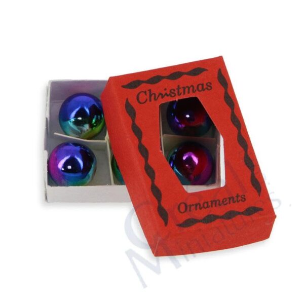 Box mit 6 Weihnachtskugeln, 1:12